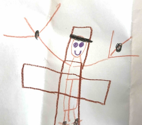 Kreuz - gemalt von einem Kinder / Pater Ulrich Diel OSB Pfarrkindergarten Altenmarkt